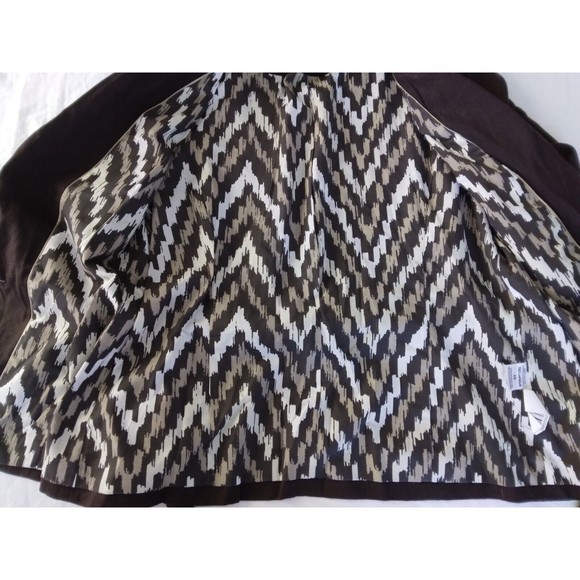 Ted Lapidus Blazer Linen Blend Belted Brown Womens Size FR 46 US 12 - Picture 7 of 10